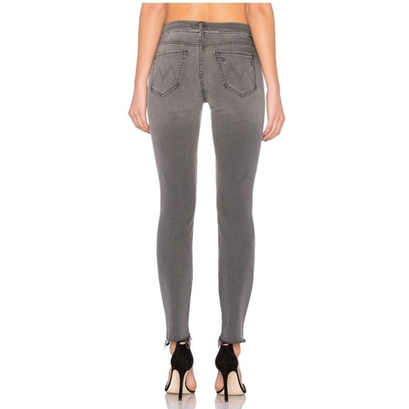 MOTHER The Looker Ankle Fray Skinny Jeans in Last Chance Saloon Gray Grey 25 - Picture 7 of 13